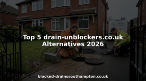 Drainage engineers unblocking drain outside home
